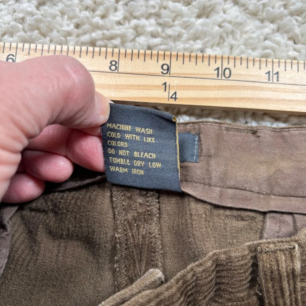 M GORDON Mens Brown Corduroy‎ Pants Size 38x32 Straight Fit Casual Trousers